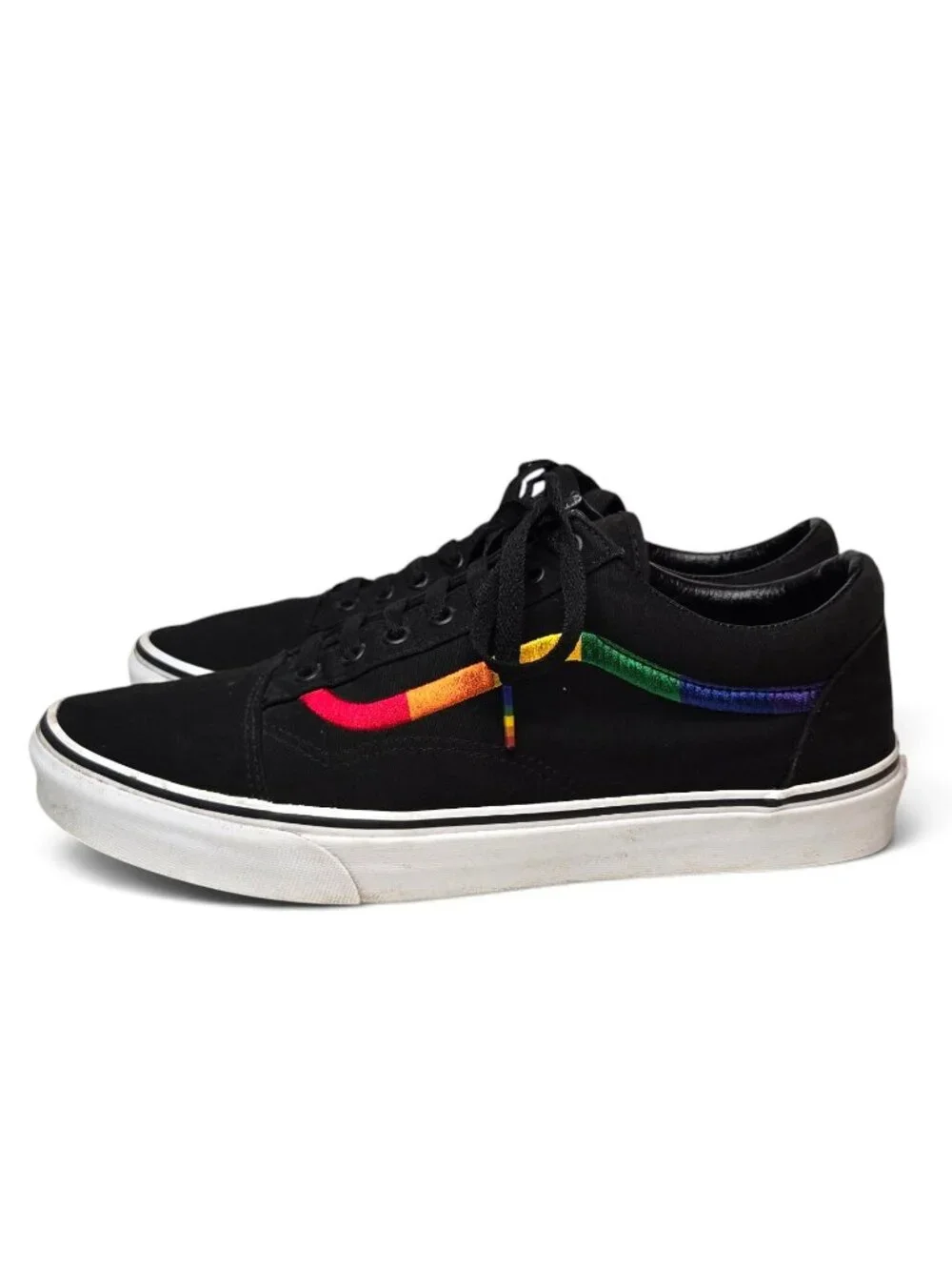 Van Old Skool Rainbow Low Top Sneaker Mens Pride Embroidered Side Skater 12